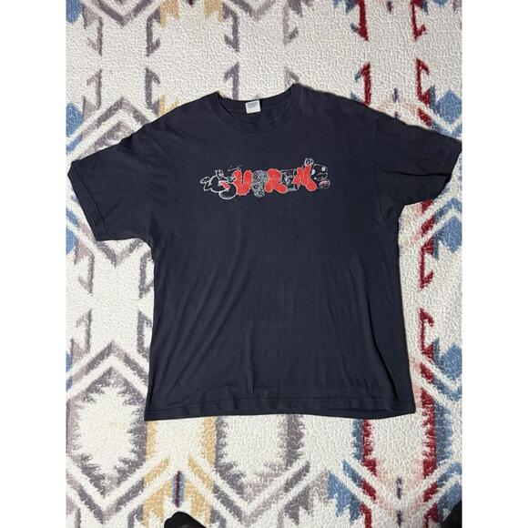 Rare Supreme x Kaws Original Fake Shirt Black Men's Sz XL SS 2011